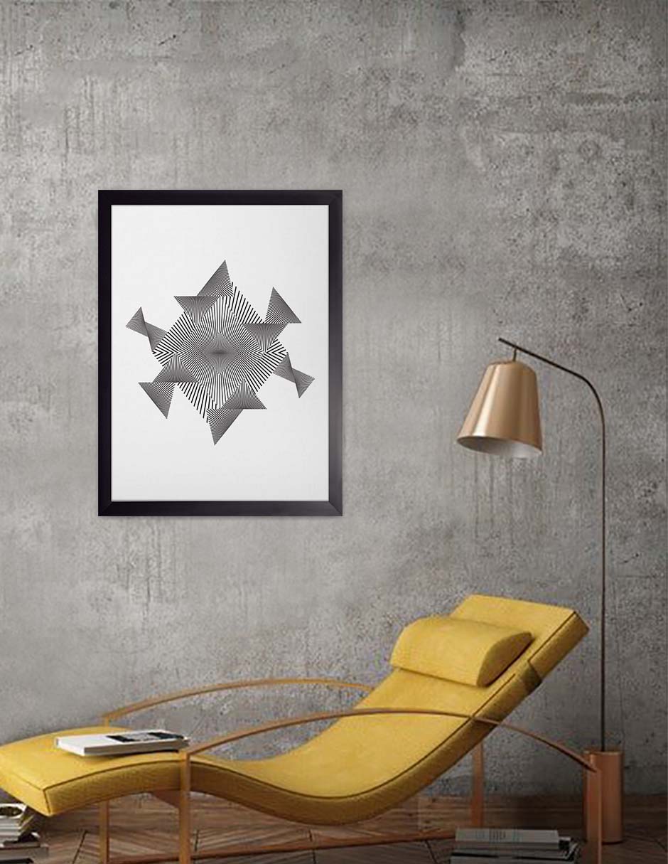 Molinete: cuadro decorativo, vista 3 (negro render)
