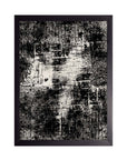 Muro Desgastado: textura de muro desgastado en negro y crema con rayones y huecos, cuadro con marco negro (ELEG-023)