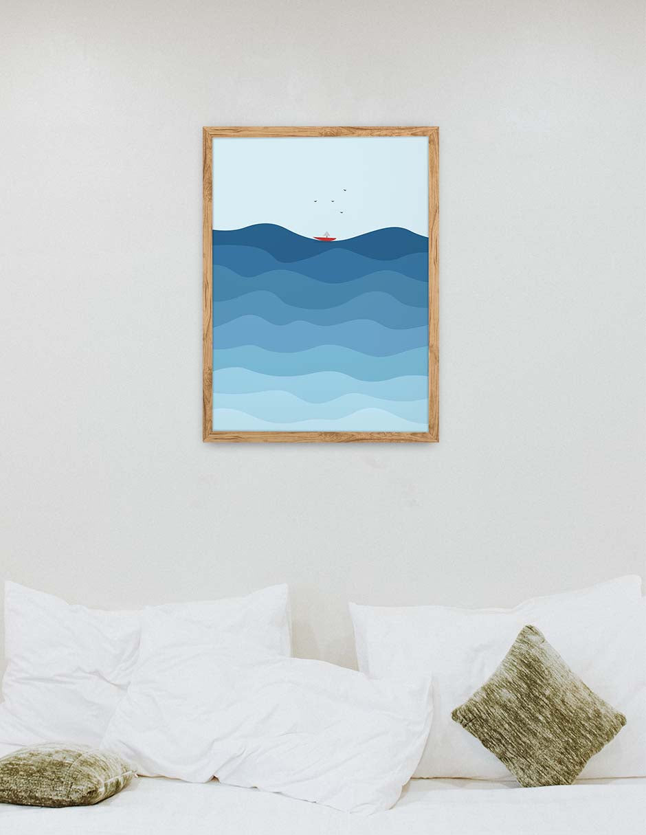 Oleada: cuadro decorativo, vista 9 (madera render)