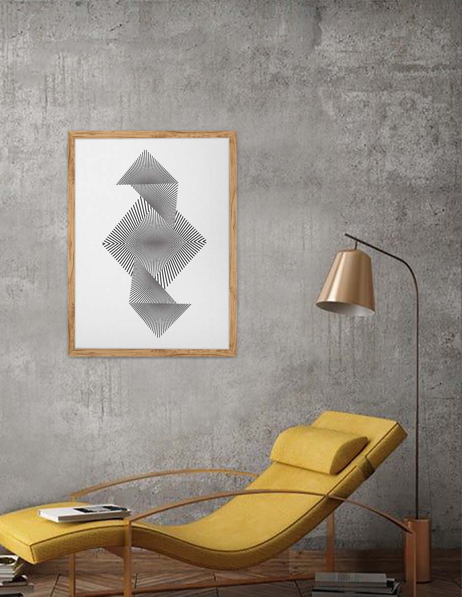 Origami: cuadro decorativo, vista 9 (madera render)