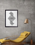 Origami: cuadro decorativo, vista 3 (negro render)