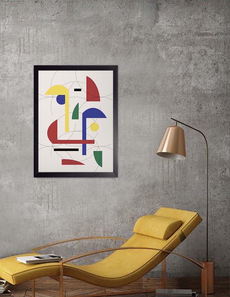 Piezas Primarias: cuadro decorativo, vista 3 (negro render)