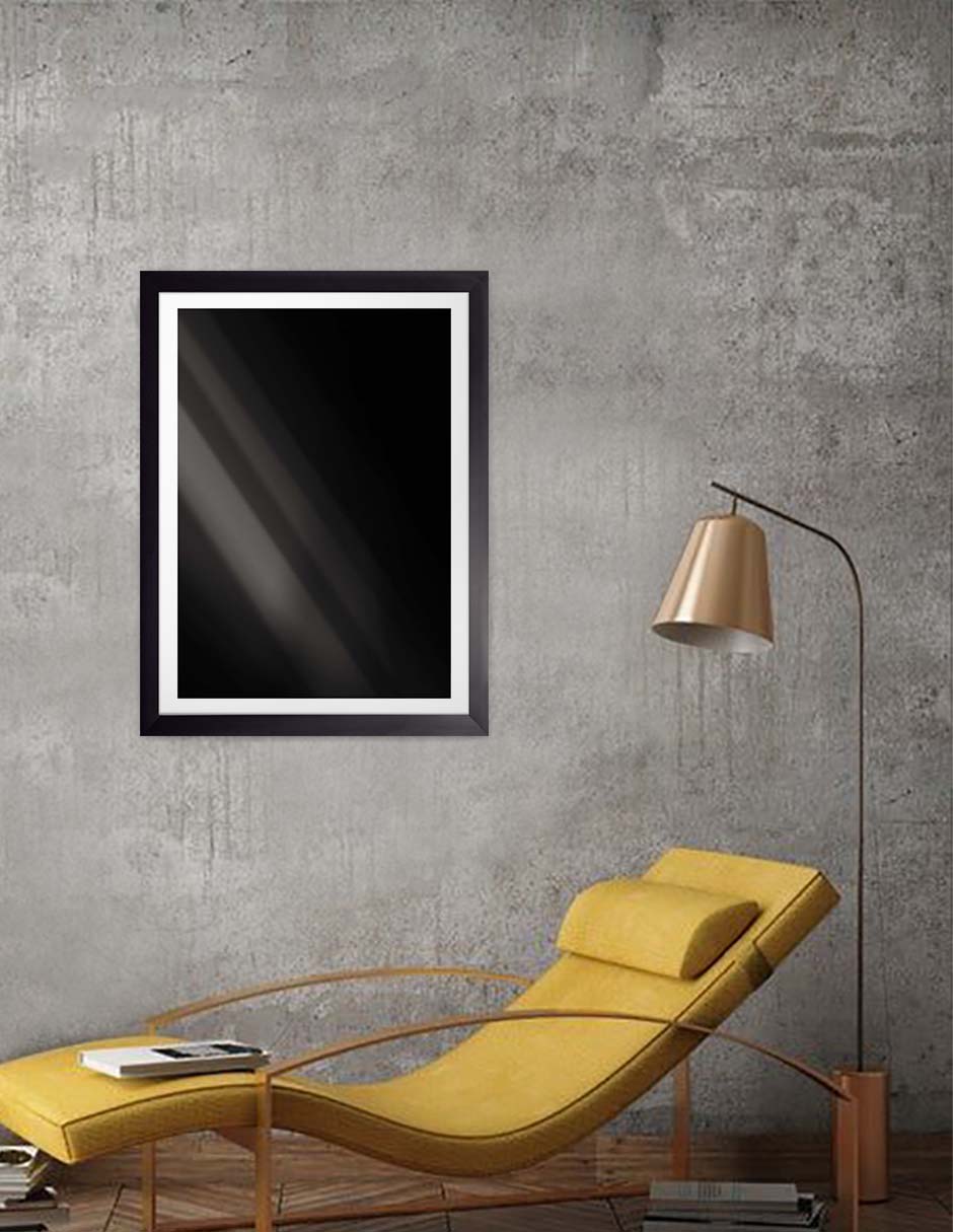 Rayo Diagonal: cuadro decorativo, vista 3 (negro render)