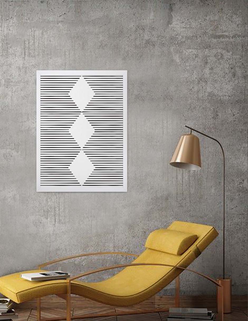 Rombos: cuadro decorativo, vista 6 (blanco render)