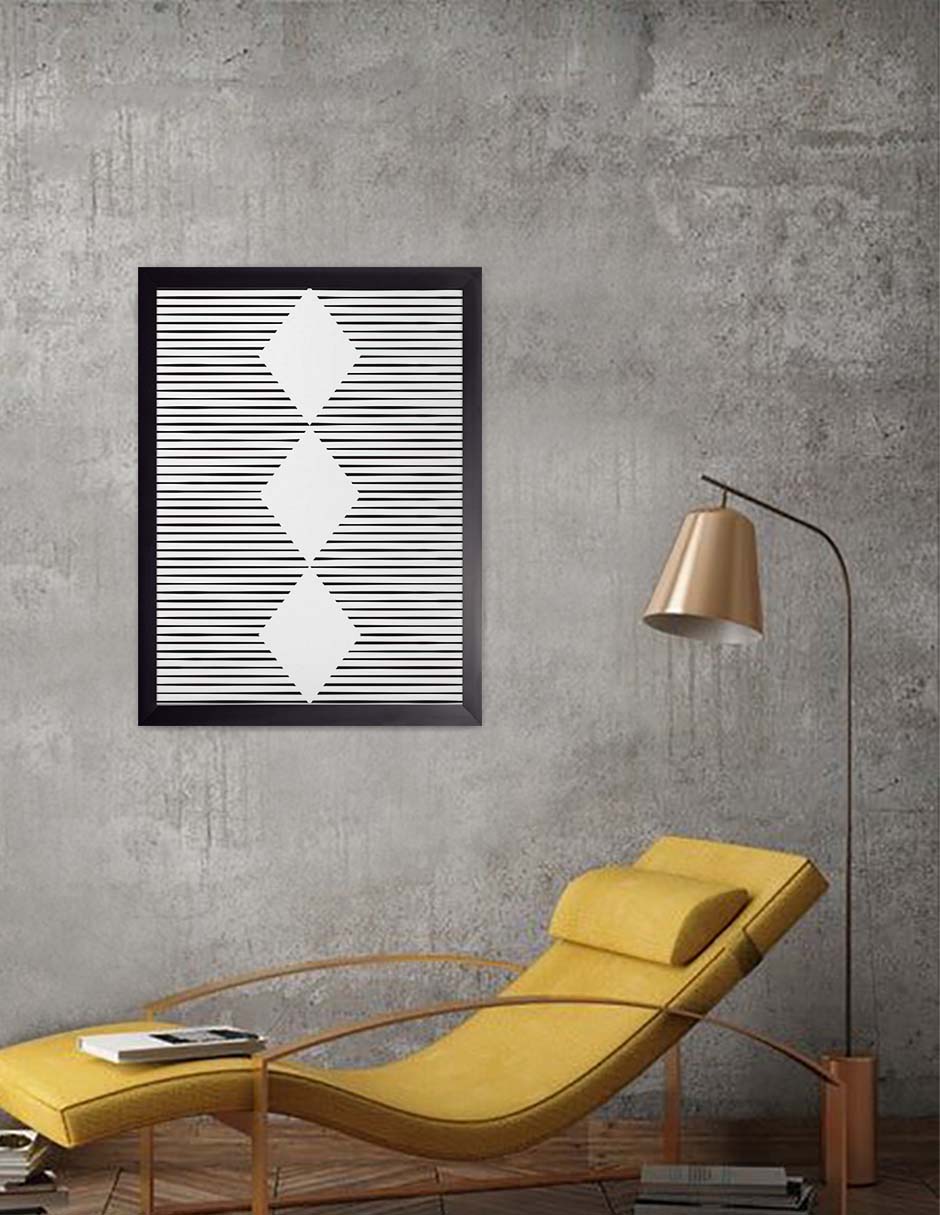 Rombos: cuadro decorativo, vista 3 (negro render)