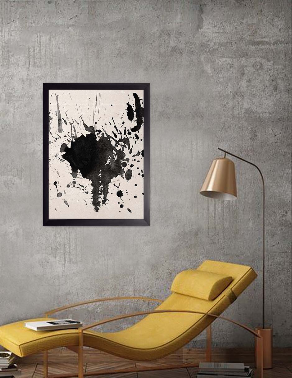 Salpicón Negro: cuadro decorativo, vista 3 (negro render)