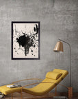 Salpicón Negro: cuadro decorativo, vista 3 (negro render)