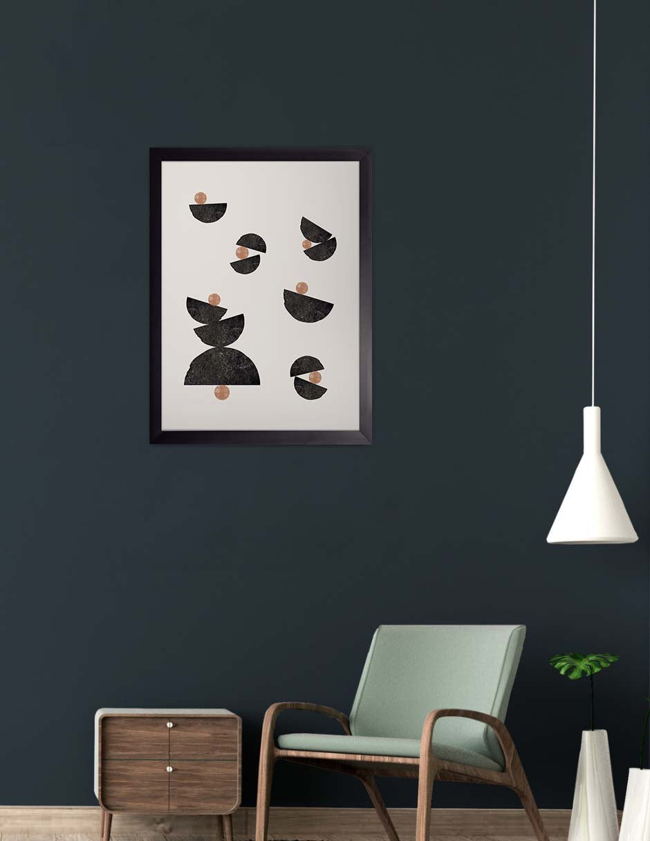 Semillas Rojizas: cuadro decorativo, vista 3 (negro render)