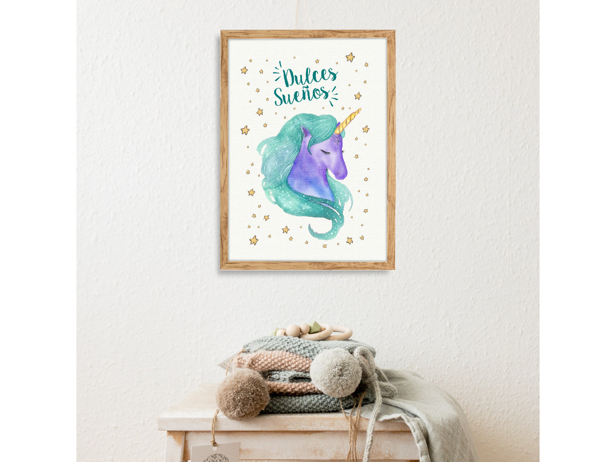 Unicornio: cuadro decorativo, vista 2 (c render 01)