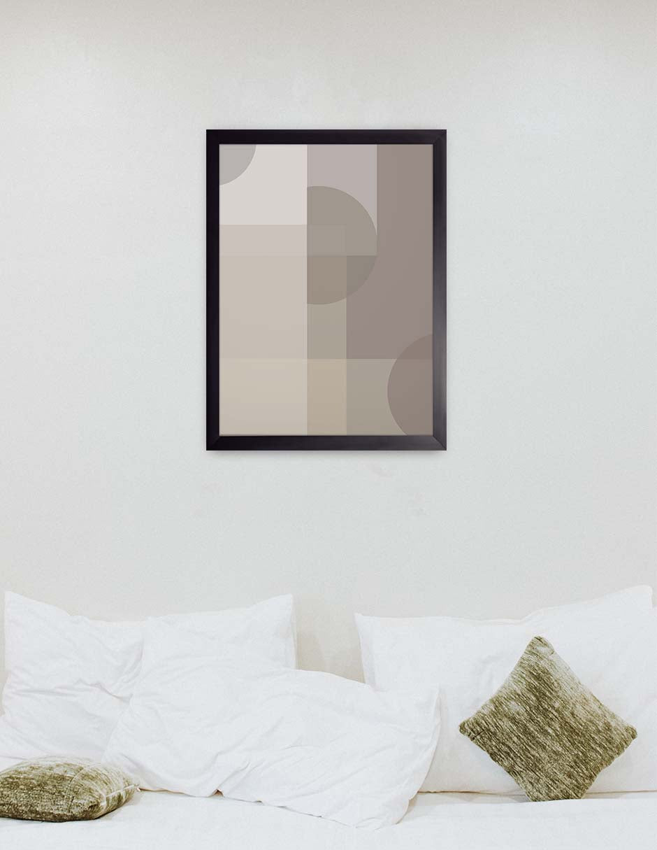 Velos Taupe: cuadro decorativo, vista 3 (negro render)