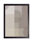 Velos Taupe: bloques translúcidos en taupe, beige y marrón claro, cuadro con marco negro (A-025)