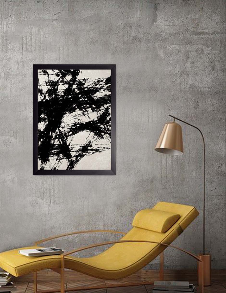 Vendaval: cuadro decorativo, vista 3 (negro render)